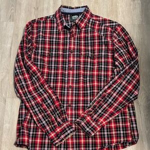 Roots Red and Black Plaid Button-Down Shirt